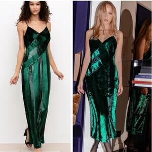 BHLDN Yumi Kim Amelia Green Velvet Maxi Dress